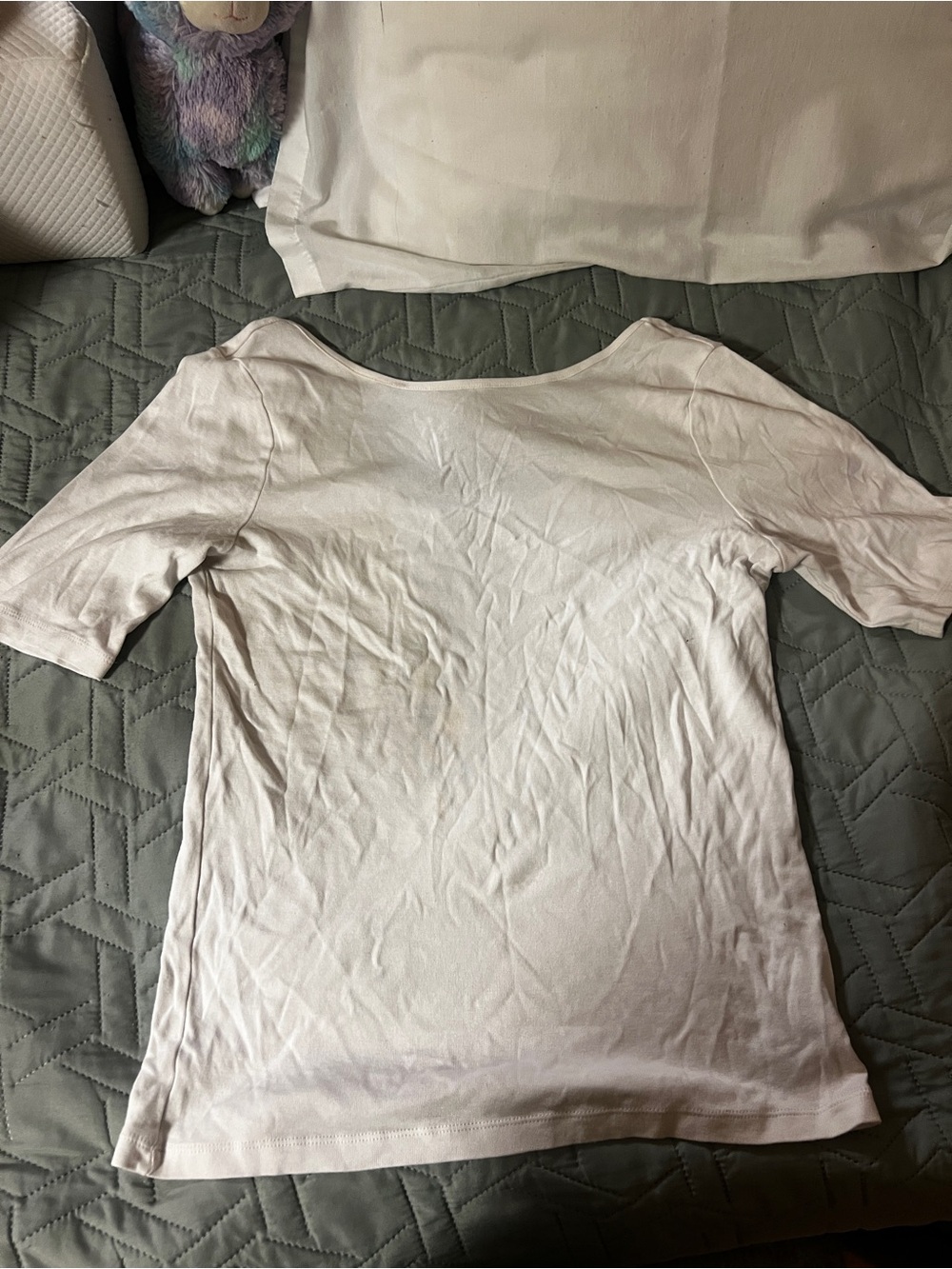 GAP Women's Short Sleeve Boatneck Top - White